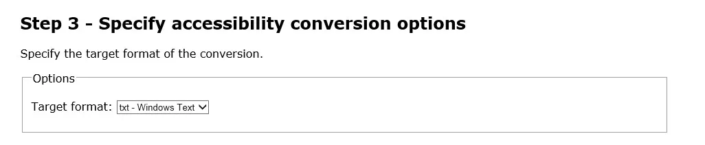 Screenshot of Step 3 in using SensusAccess